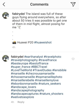Instagram hashtags screenshot