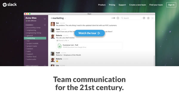 Slack Team Communication Tool