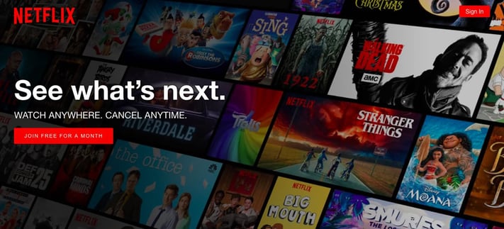 Netflix CTA example