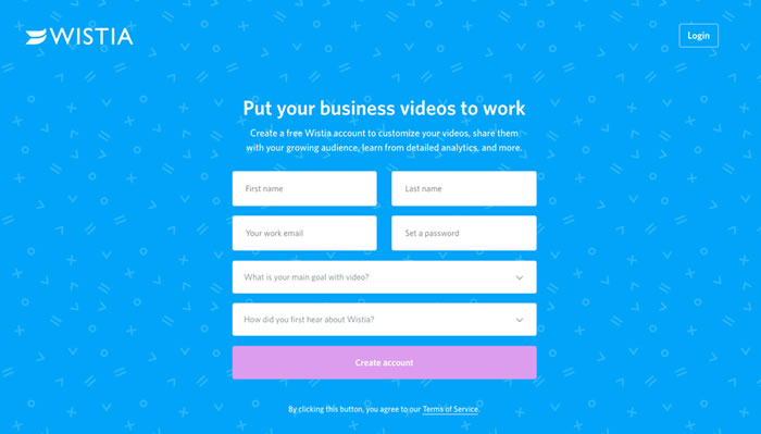 Wistia landing page example