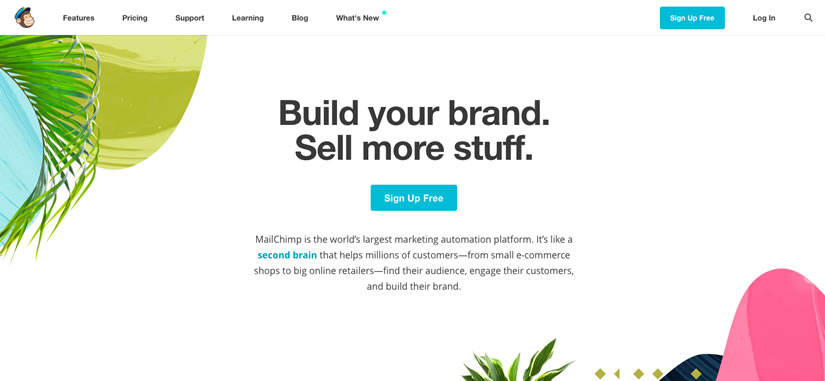 MailChimp web design example