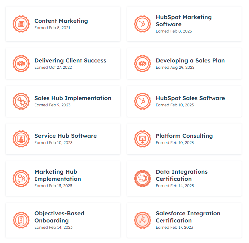 HubSpot Certifications